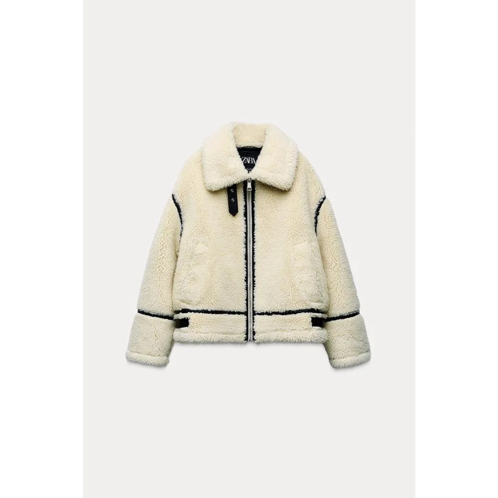 Zara Fleece Biker Jacket Size XS Not - Picture 7 of 11